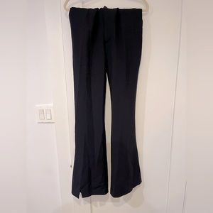 Navy blue Abercrombie flare work trouser with slit at hem